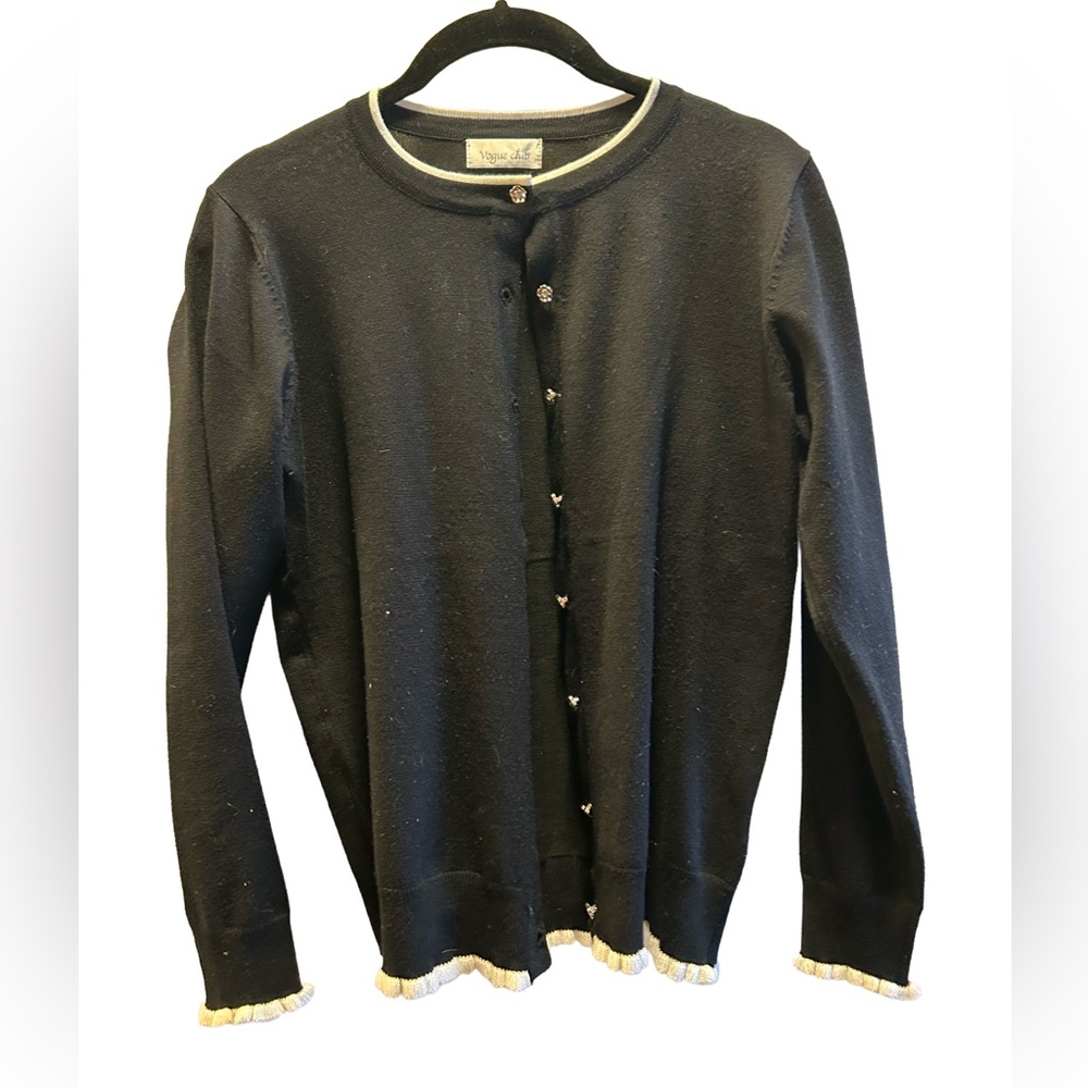 Vogue Club Black and Cream Cardigan